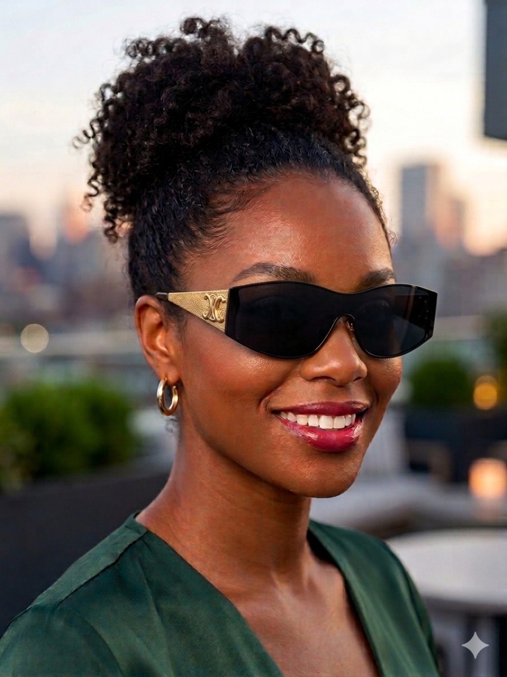 Gold Frame Sunglasses with Brown Lenses
